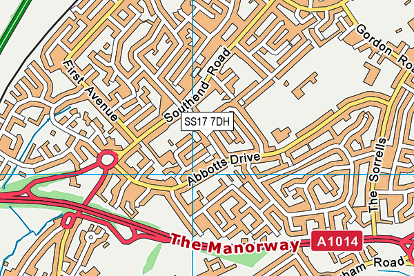 SS17 7DH map - OS VectorMap District (Ordnance Survey)