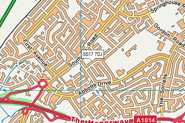 SS17 7DJ map - OS VectorMap District (Ordnance Survey)