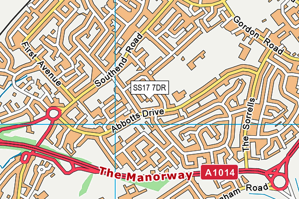 SS17 7DR map - OS VectorMap District (Ordnance Survey)