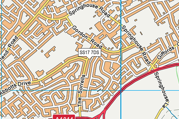 SS17 7DS map - OS VectorMap District (Ordnance Survey)