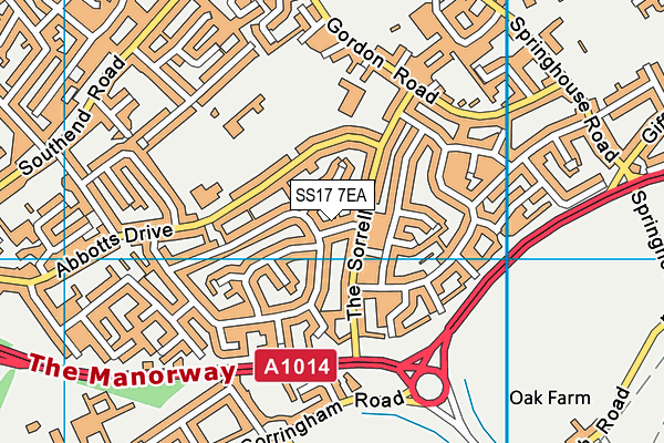 SS17 7EA map - OS VectorMap District (Ordnance Survey)