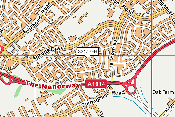 SS17 7EH map - OS VectorMap District (Ordnance Survey)