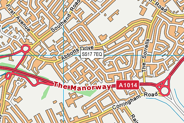 SS17 7EQ map - OS VectorMap District (Ordnance Survey)