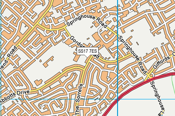 SS17 7ES map - OS VectorMap District (Ordnance Survey)