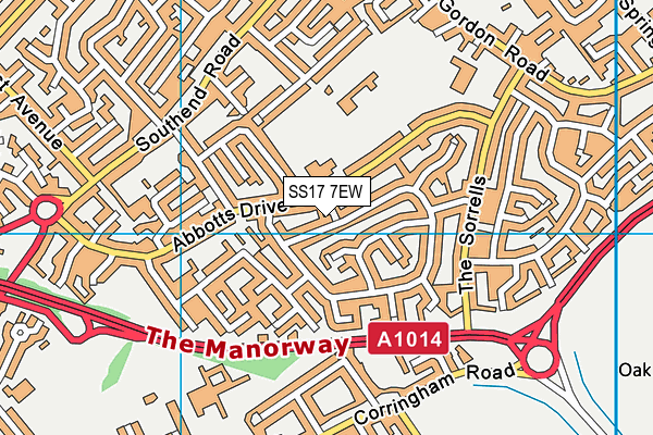 SS17 7EW map - OS VectorMap District (Ordnance Survey)