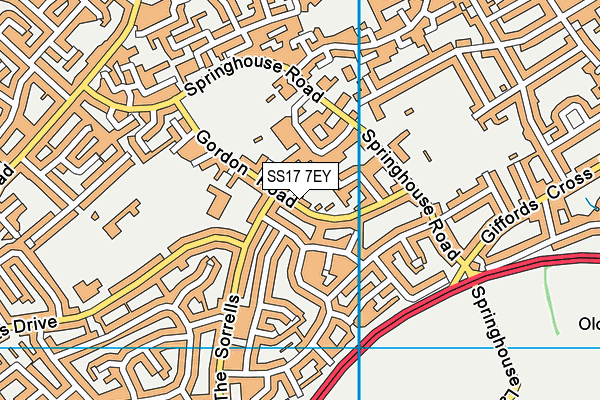 SS17 7EY map - OS VectorMap District (Ordnance Survey)