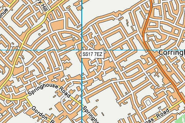 SS17 7EZ map - OS VectorMap District (Ordnance Survey)