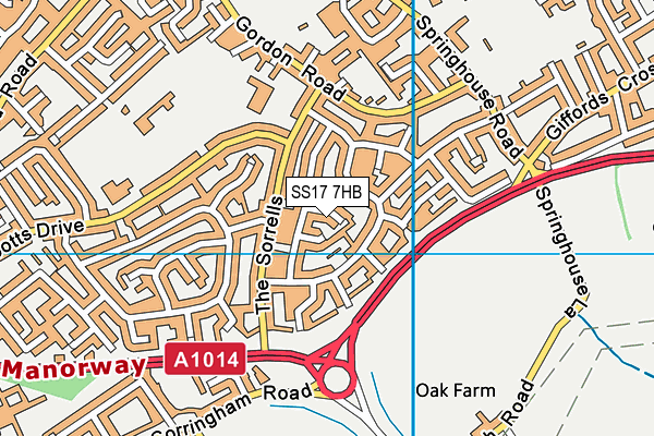 SS17 7HB map - OS VectorMap District (Ordnance Survey)