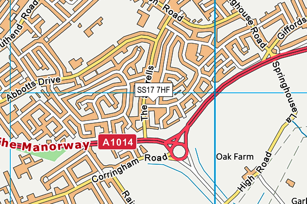 SS17 7HF map - OS VectorMap District (Ordnance Survey)