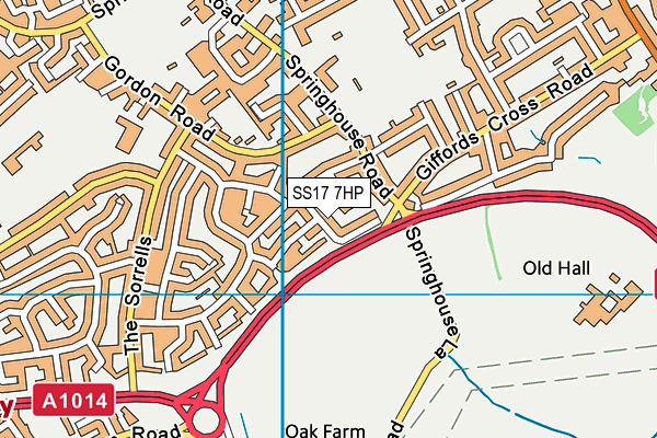 SS17 7HP map - OS VectorMap District (Ordnance Survey)