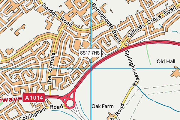 SS17 7HS map - OS VectorMap District (Ordnance Survey)