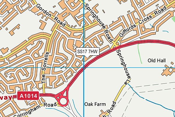 SS17 7HW map - OS VectorMap District (Ordnance Survey)