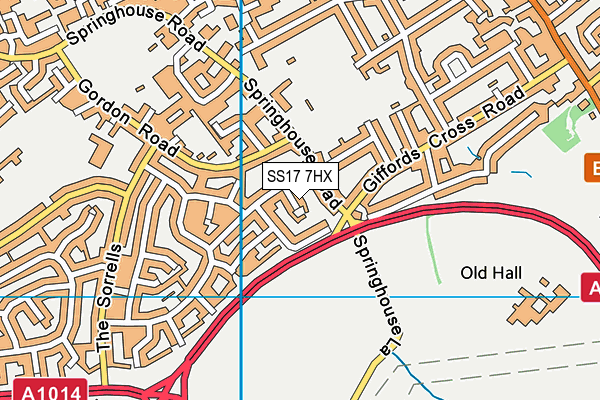 SS17 7HX map - OS VectorMap District (Ordnance Survey)