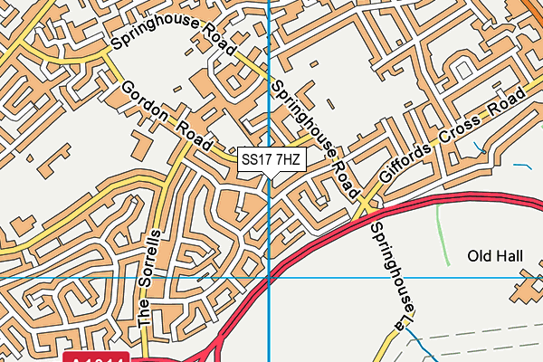 SS17 7HZ map - OS VectorMap District (Ordnance Survey)