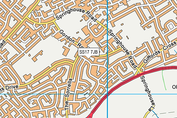 SS17 7JB map - OS VectorMap District (Ordnance Survey)