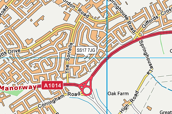 SS17 7JG map - OS VectorMap District (Ordnance Survey)