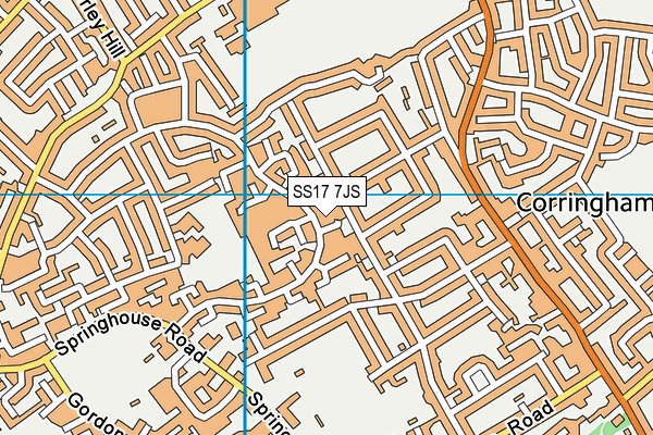 SS17 7JS map - OS VectorMap District (Ordnance Survey)