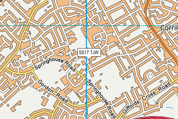 SS17 7JW map - OS VectorMap District (Ordnance Survey)