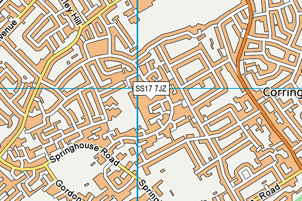 SS17 7JZ map - OS VectorMap District (Ordnance Survey)