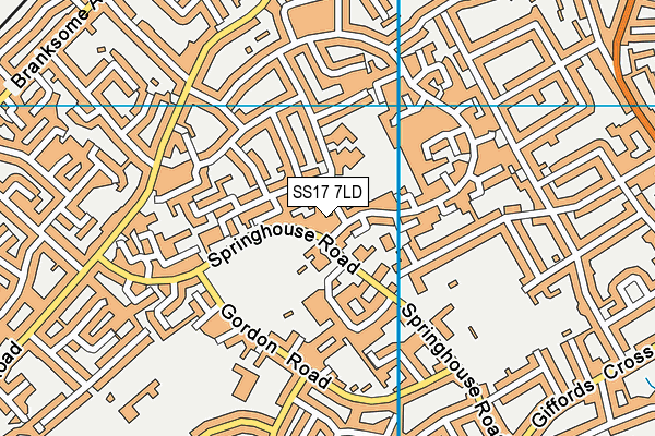 SS17 7LD map - OS VectorMap District (Ordnance Survey)