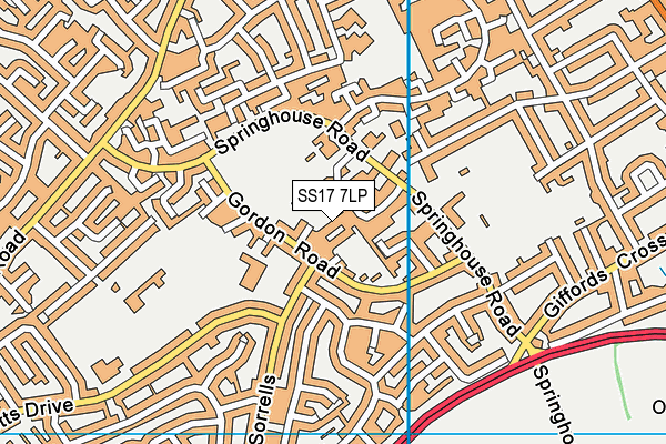 Oasis Women map (SS17 7LP) - OS VectorMap District (Ordnance Survey)