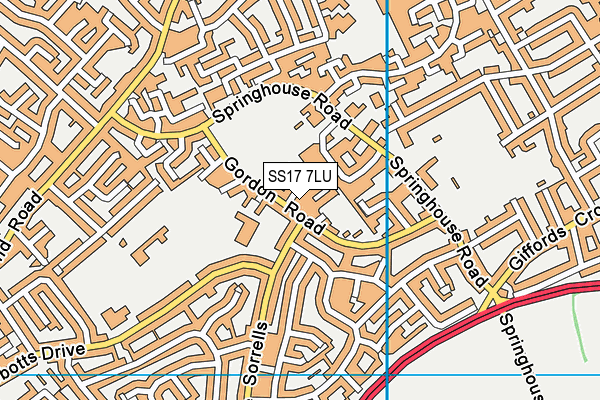 SS17 7LU map - OS VectorMap District (Ordnance Survey)