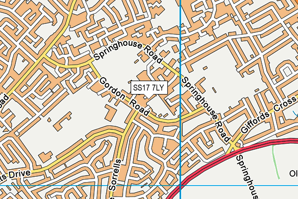 SS17 7LY map - OS VectorMap District (Ordnance Survey)