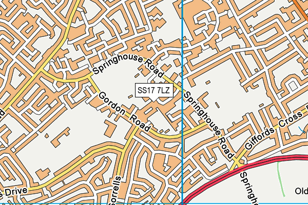 SS17 7LZ map - OS VectorMap District (Ordnance Survey)