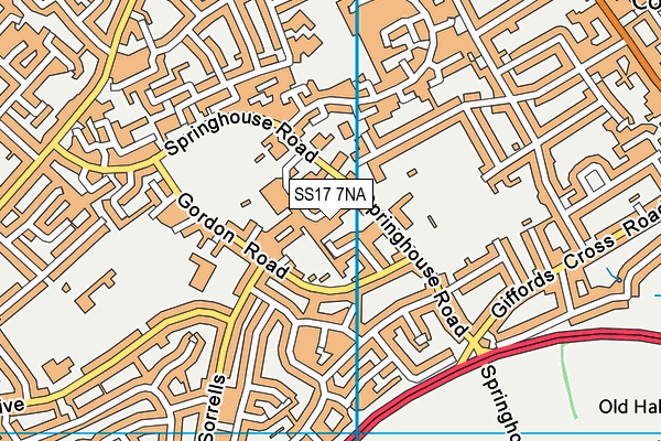 SS17 7NA map - OS VectorMap District (Ordnance Survey)