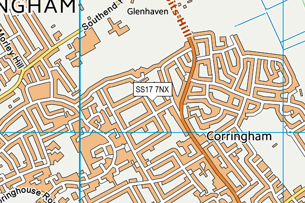 SS17 7NX map - OS VectorMap District (Ordnance Survey)