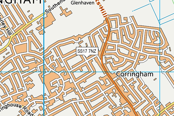 SS17 7NZ map - OS VectorMap District (Ordnance Survey)