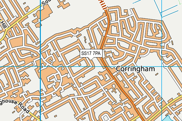 SS17 7PA map - OS VectorMap District (Ordnance Survey)