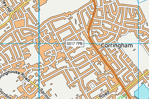 SS17 7PB map - OS VectorMap District (Ordnance Survey)