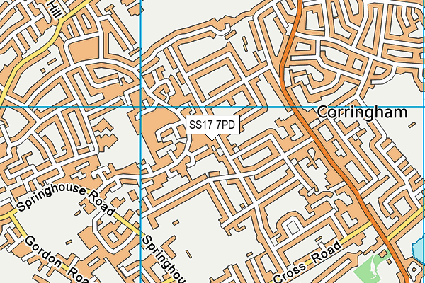 SS17 7PD map - OS VectorMap District (Ordnance Survey)