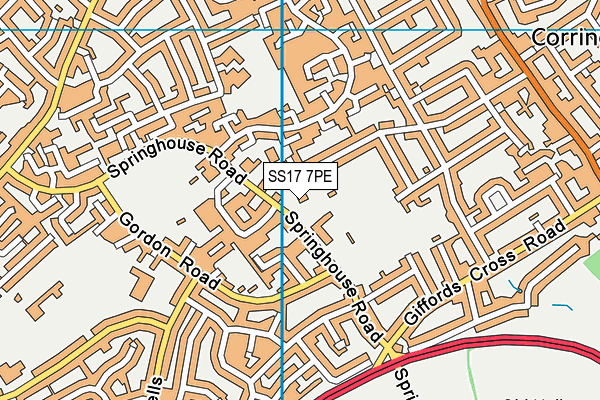 SS17 7PE map - OS VectorMap District (Ordnance Survey)