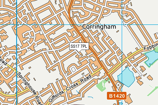 SS17 7PL map - OS VectorMap District (Ordnance Survey)
