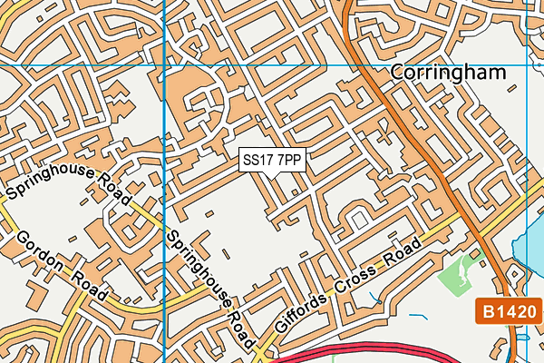 SS17 7PP map - OS VectorMap District (Ordnance Survey)