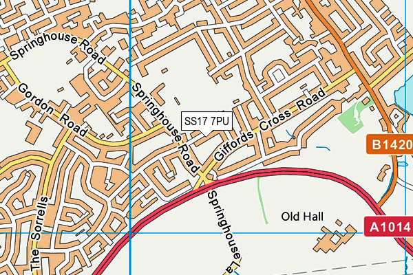 SS17 7PU map - OS VectorMap District (Ordnance Survey)