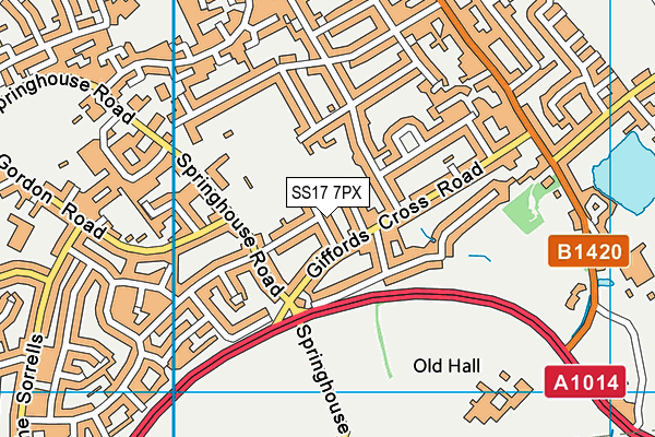 SS17 7PX map - OS VectorMap District (Ordnance Survey)