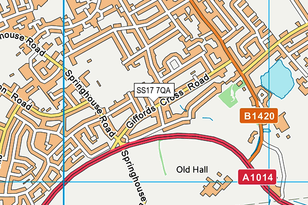 SS17 7QA map - OS VectorMap District (Ordnance Survey)