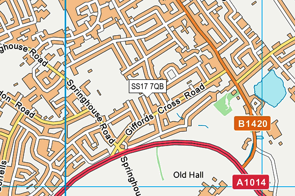 SS17 7QB map - OS VectorMap District (Ordnance Survey)