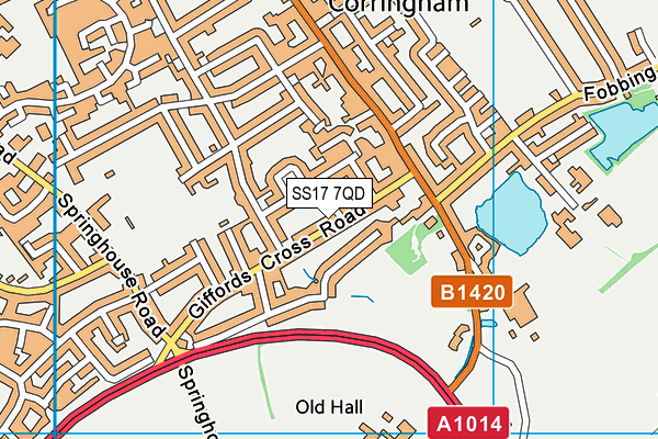 SS17 7QD map - OS VectorMap District (Ordnance Survey)