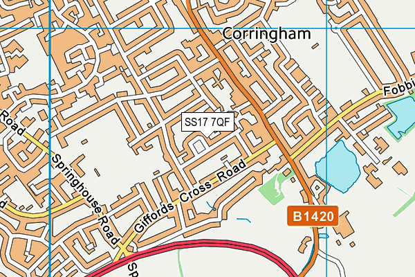 SS17 7QF map - OS VectorMap District (Ordnance Survey)