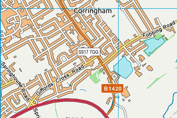 SS17 7QG map - OS VectorMap District (Ordnance Survey)