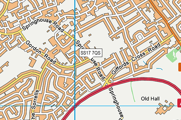 SS17 7QS map - OS VectorMap District (Ordnance Survey)