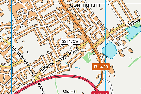 SS17 7QW map - OS VectorMap District (Ordnance Survey)