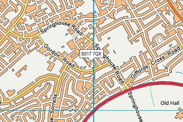 SS17 7QX map - OS VectorMap District (Ordnance Survey)