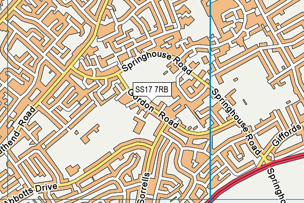 SS17 7RB map - OS VectorMap District (Ordnance Survey)