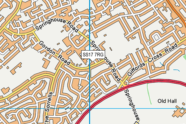SS17 7RG map - OS VectorMap District (Ordnance Survey)