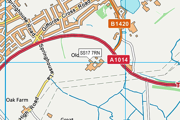 Old Hall Farm map (SS17 7RN) - OS VectorMap District (Ordnance Survey)